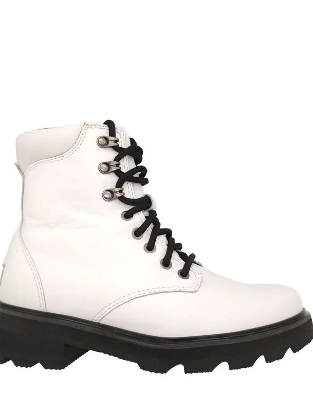 Sorel Lennox Lace Up Boots White/Black Size Women's 9
